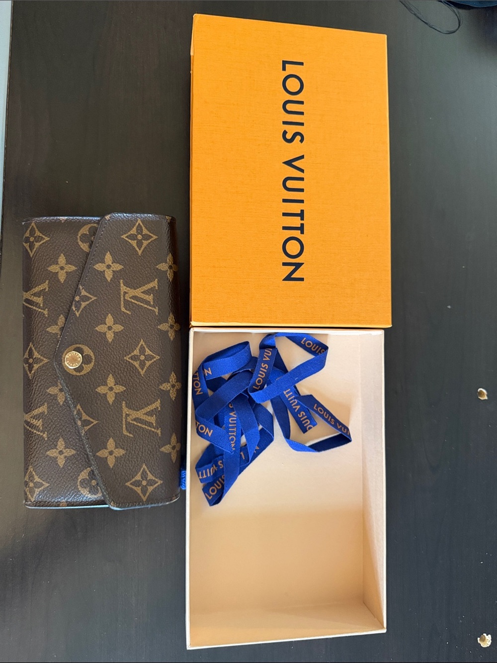Louis Vuitton Monogram Canvas Envelope Wallet in Brown and Gold - Picture 14 of 15